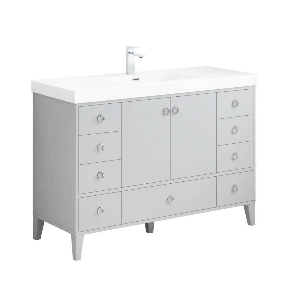 Lyon 48 Inch Vanity Base Only - Metal Gray