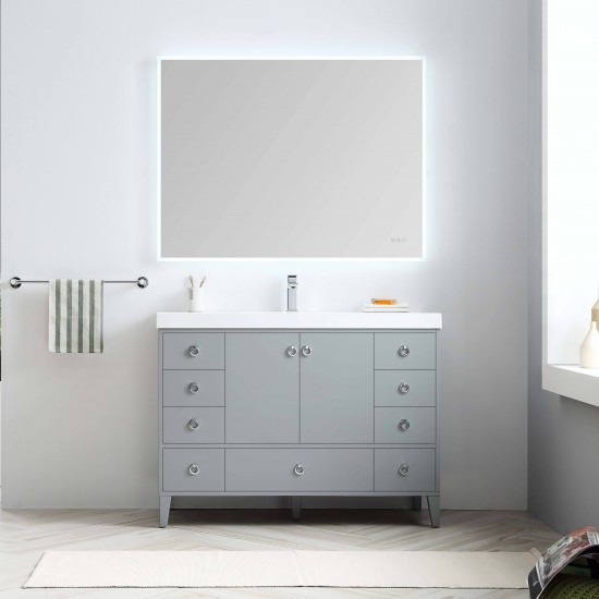 Lyon 48 Inch Vanity Base Only - Metal Gray