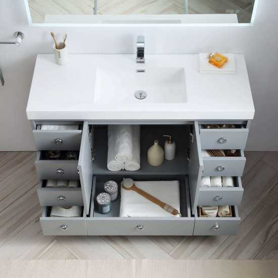 Lyon 48 Inch Vanity Base Only - Metal Gray