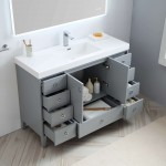 Lyon 48 Inch Vanity Base Only - Metal Gray