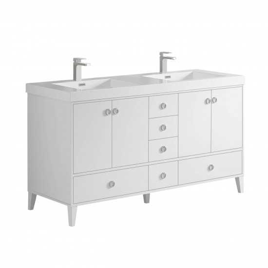 Lyon 60 Inch Vanity Base Only - White