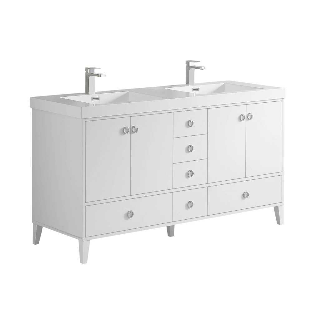 Lyon 60 Inch Vanity Base Only - White
