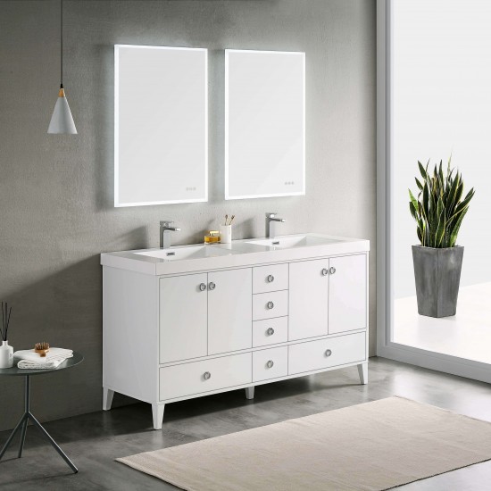 Lyon 60 Inch Vanity Base Only - White