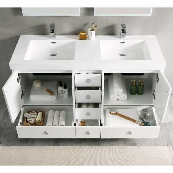 Lyon 60 Inch Vanity Base Only - White