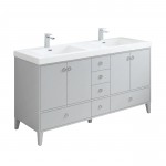 Lyon 60 Inch Vanity Base Only - Metal Gray