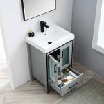 Birmingham 24 Inch Vanity with Acrylic Sink - Matte Gray