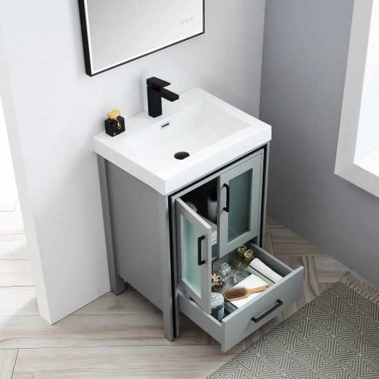 Birmingham 24 Inch Vanity with Acrylic Sink - Matte Gray