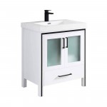 Birmingham 30 Inch Vanity with Acrylic Sink - White