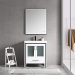 Birmingham 30 Inch Vanity with Acrylic Sink - White