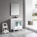 Birmingham 30 Inch Vanity with Acrylic Sink - White