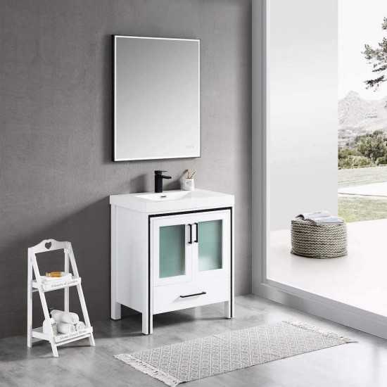 Birmingham 30 Inch Vanity with Acrylic Sink - White