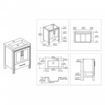 Birmingham 30 Inch Vanity with Acrylic Sink - White