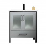 Birmingham 30 Inch Vanity Base Only - Matte Gray