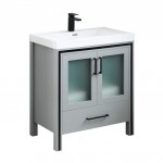 Birmingham 30 Inch Vanity with Acrylic Sink - Matte Gray