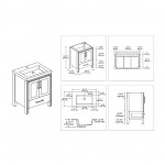 Birmingham 30 Inch Vanity with Acrylic Sink - Matte Gray