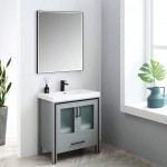 Birmingham 30 Inch Vanity with Acrylic Sink - Matte Gray