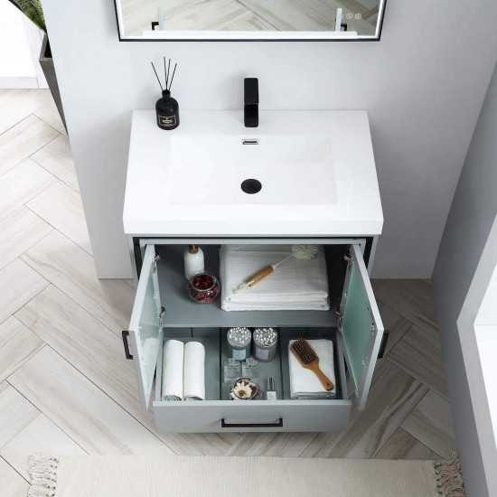 Birmingham 30 Inch Vanity with Acrylic Sink - Matte Gray