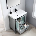 Birmingham 30 Inch Vanity with Acrylic Sink - Matte Gray