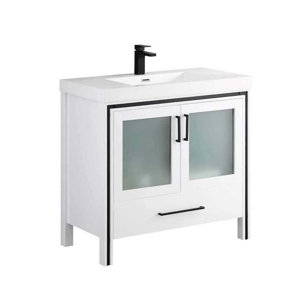 Birmingham 36 Inch Vanity with Acrylic Sink - White Birmingham 36 Inch Vanity with Acrylic Sink - White