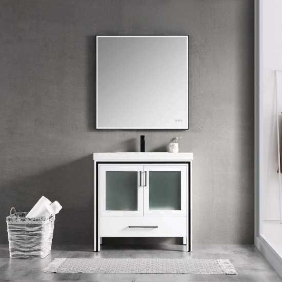 Birmingham 36 Inch Vanity with Acrylic Sink - White