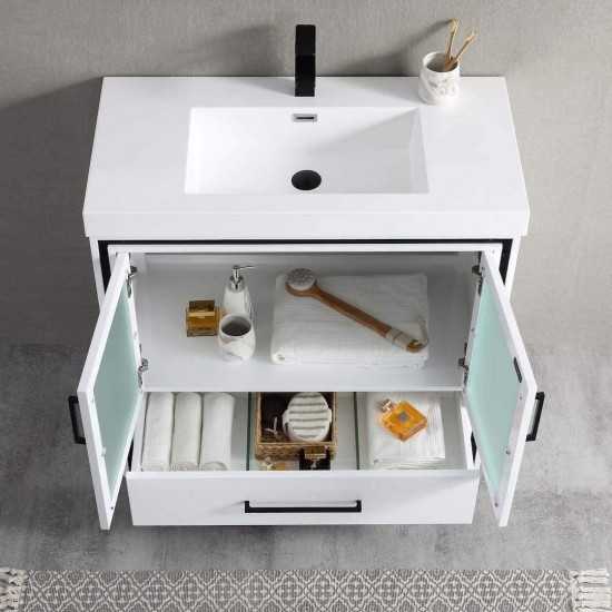 Birmingham 36 Inch Vanity with Acrylic Sink - White