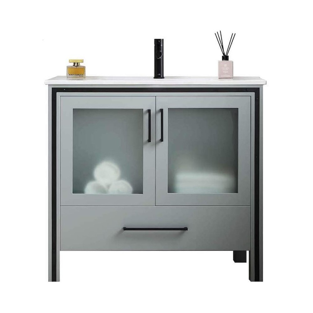 Birmingham 36 Inch Vanity Base Only - Matte Gray