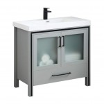 Birmingham 36 Inch Vanity with Acrylic Sink - Matte Gray