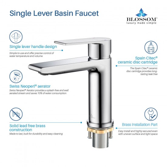 Bath Faucet Single Handle Lavatory Faucet - Chrome