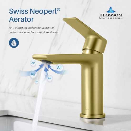 Bath Faucet Single Handle Lavatory Faucet - Brush Gold