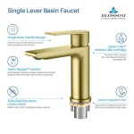 Bath Faucet Single Handle Lavatory Faucet - Brush Gold