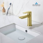 Bath Faucet Single Handle Lavatory Faucet - Brush Gold