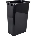 Kit including Top Mount Soft-close Single Trash Can Unit - for 15" Opening with Black 50 QT Trashcan