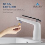 Bath Faucet Single Handle Lavatory Faucet - Chrome / White