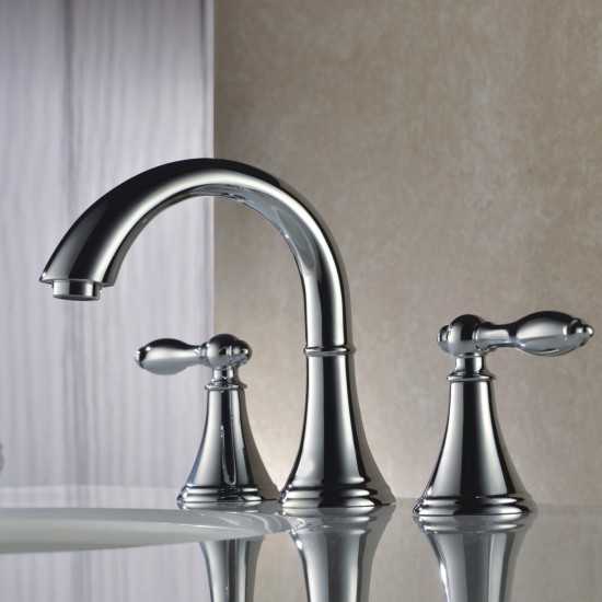 Bath Faucet Wide Spread Lavatory Faucet - Chrome