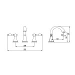 Bath Faucet Wide Spread Lavatory Faucet - Chrome