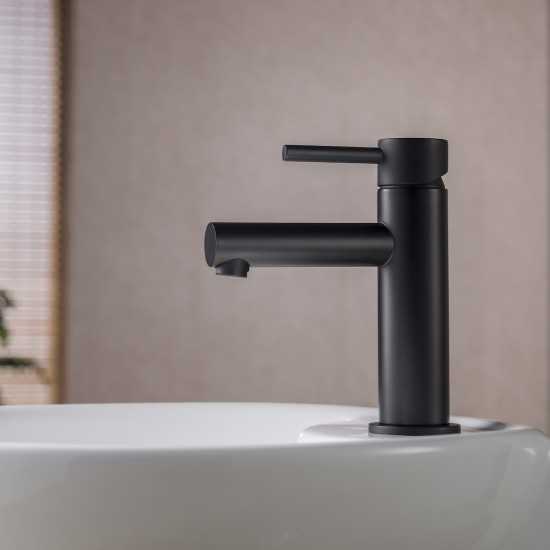 Bath Faucet Single Handle Lavatory Faucet - Matte Black