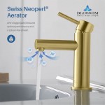 Bath Faucet Single Handle Lavatory Faucet - Brush Gold