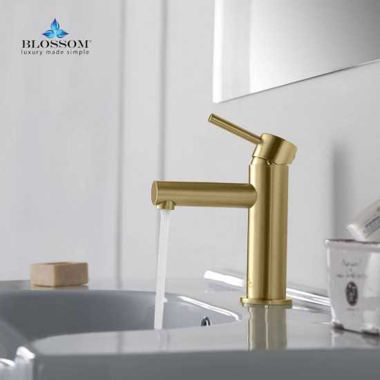 Bath Faucet Single Handle Lavatory Faucet - Brush Gold