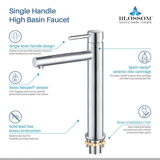 Bath Faucet Single Handle Lavatory Faucet - Chrome