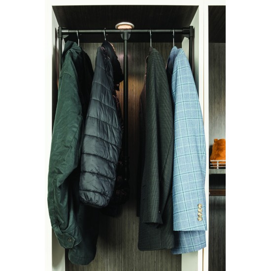 Black Powder Coat Soft-close 25-1/2" - 35" Expanding Wardrobe Lift