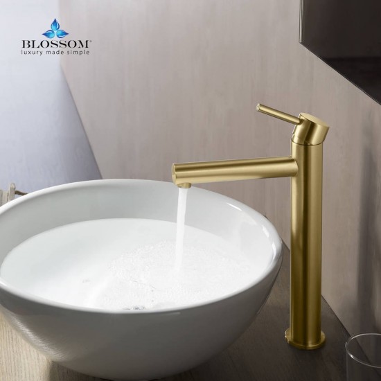 Bath Faucet Single Handle Lavatory Faucet - Brush Gold