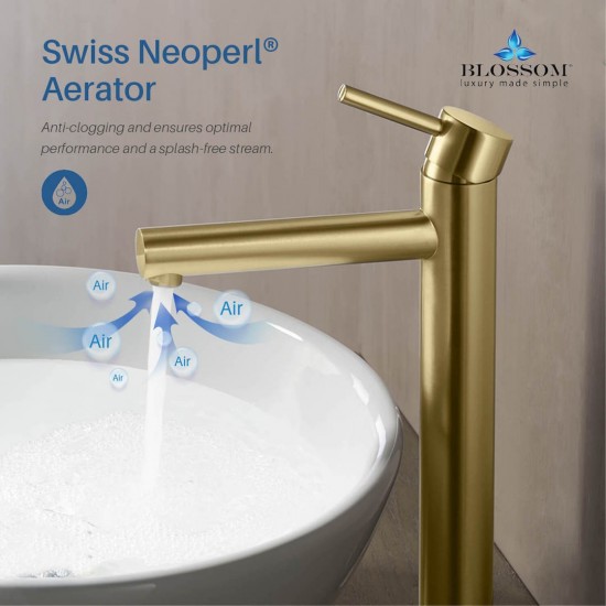 Bath Faucet Single Handle Lavatory Faucet - Brush Gold