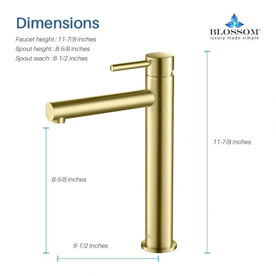 Bath Faucet Single Handle Lavatory Faucet - Brush Gold