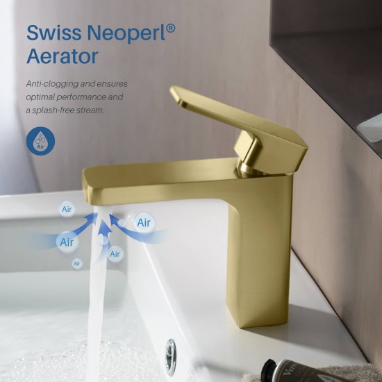 Bath Faucet Single Handle Lavatory Faucet - Brush Gold