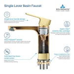 Bath Faucet Single Handle Lavatory Faucet - Brush Gold