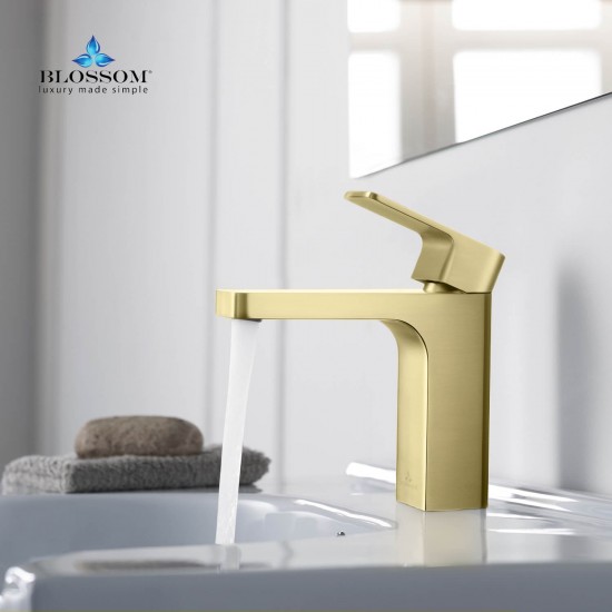 Bath Faucet Single Handle Lavatory Faucet - Brush Gold