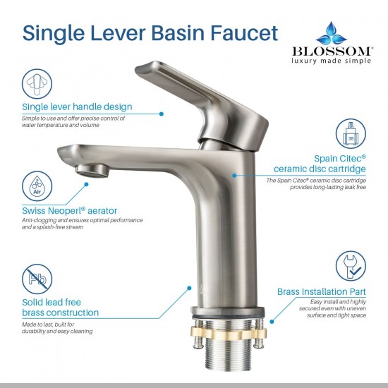 Bath Faucet Single Handle Lavatory Faucet - Brush Nickel