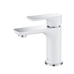 Bath Faucet Single Handle Lavatory Faucet - Chrome / White