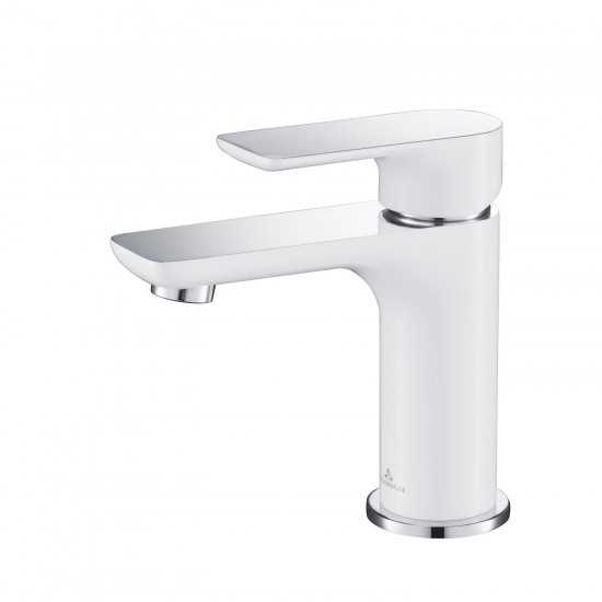 Bath Faucet Single Handle Lavatory Faucet - Chrome / White