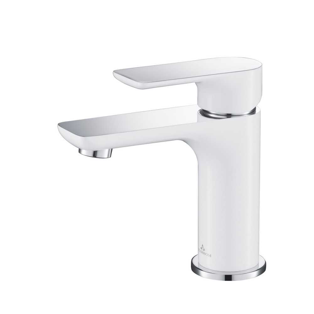 Bath Faucet Single Handle Lavatory Faucet - Chrome / White